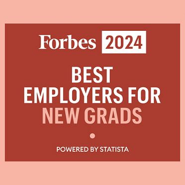 Forbes best employer for new grads award logo