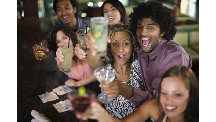 employees having drinks together