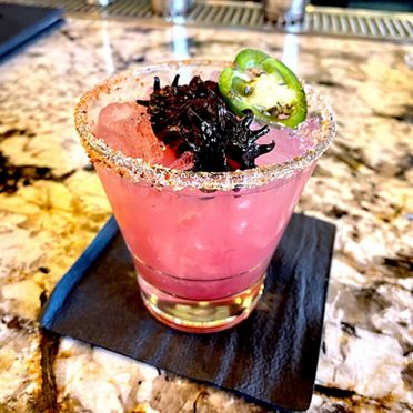 A pink Lamaii Blooming Sorel cocktail.