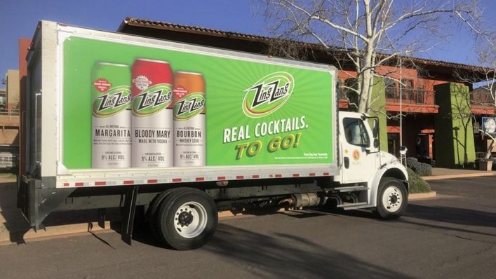 truck advertisement for beverage