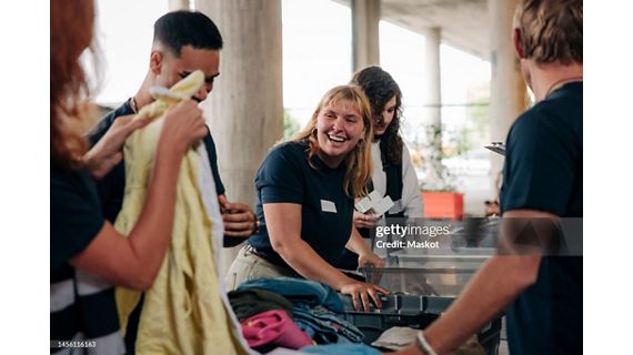 Volunteers smiling