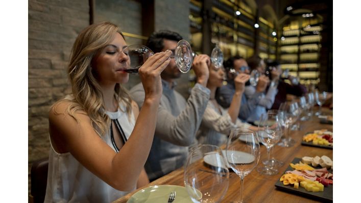 wine tasting at a table