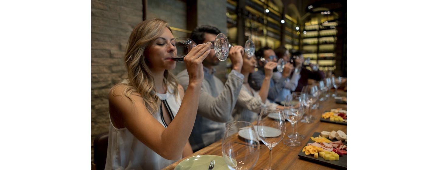 wine tasting at a table