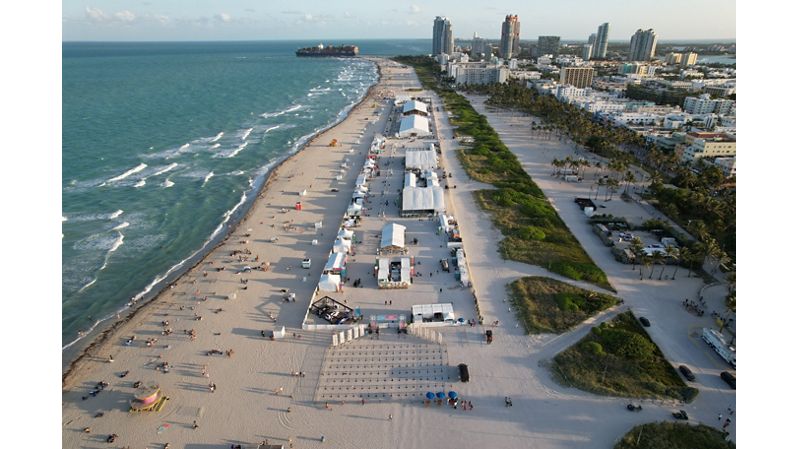 Aerial view of South Beach Wine & Food Festival.