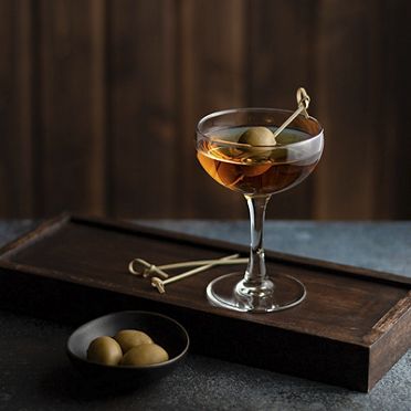 mixed drink with olives